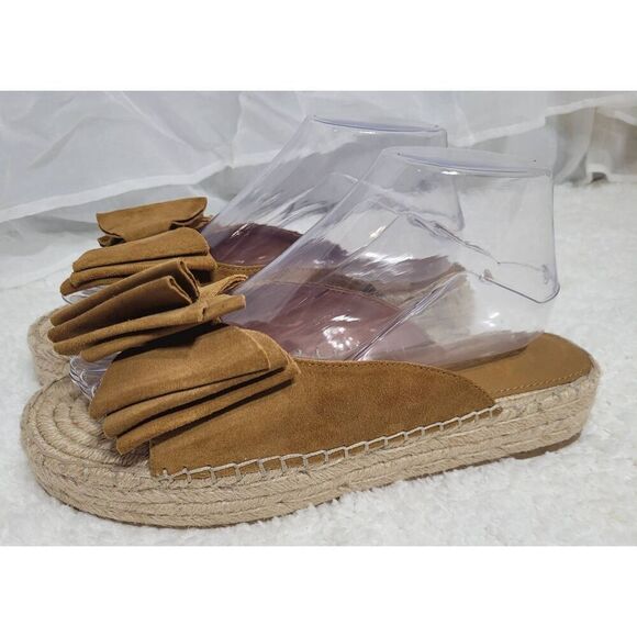 Sigerson Morrison Verane Bow Platform Sandal 8.5 Suede Espadrille Mules - Picture 5 of 11